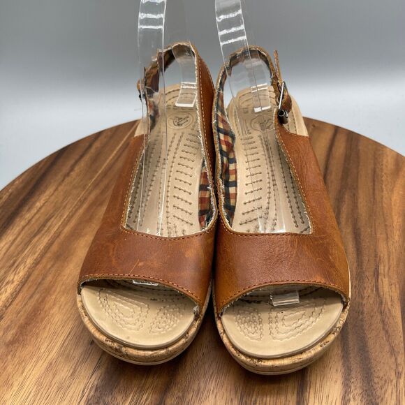 Crocs A Leigh Sandals Women Size 9 Brown Comfort Casual Walking Flip Flops - Picture 2 of 7